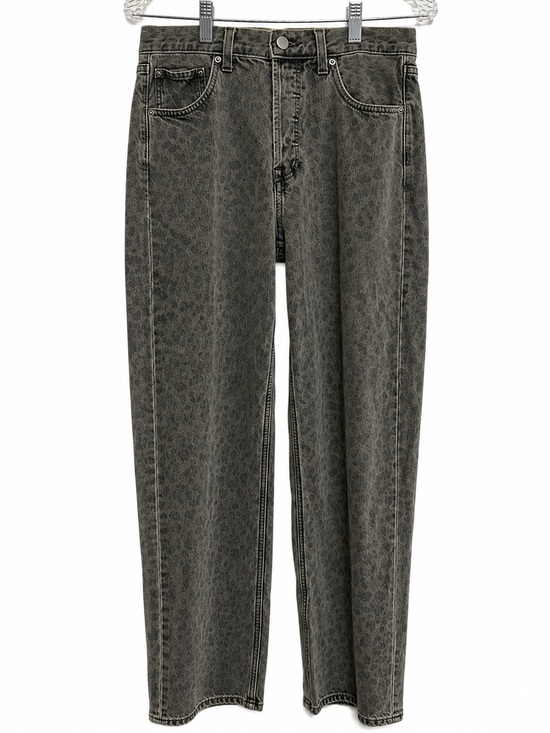 Universal Thread Denim - Leopard Print Baggy Jeans Gray Denim 90s Relaxed Mid Rise 6
